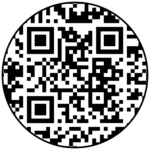 Circular black-and-white QR code. Scan with a smartphone to open the encoded link or data.